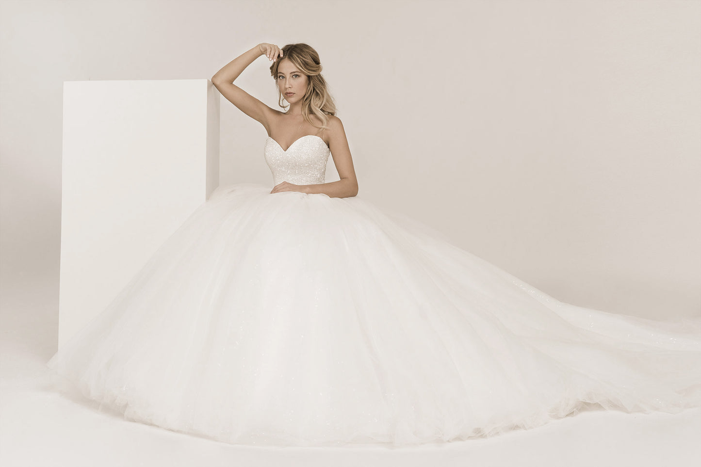 Frida Claire 7048 Diana – Glitzerndes Brautkleid mit herzförmigem Ausschnitt und Prinzessinnen-Silhouette