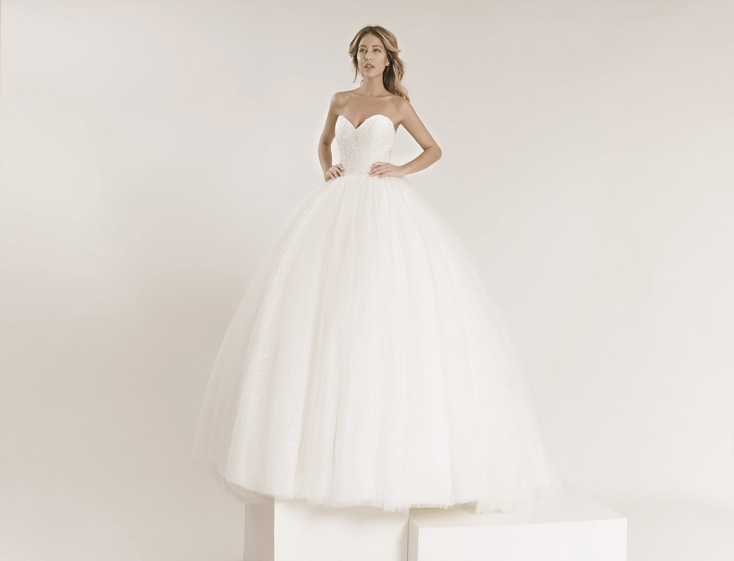 Frida Claire 7048 Diana – Glitzerndes Brautkleid mit herzförmigem Ausschnitt und Prinzessinnen-Silhouette
